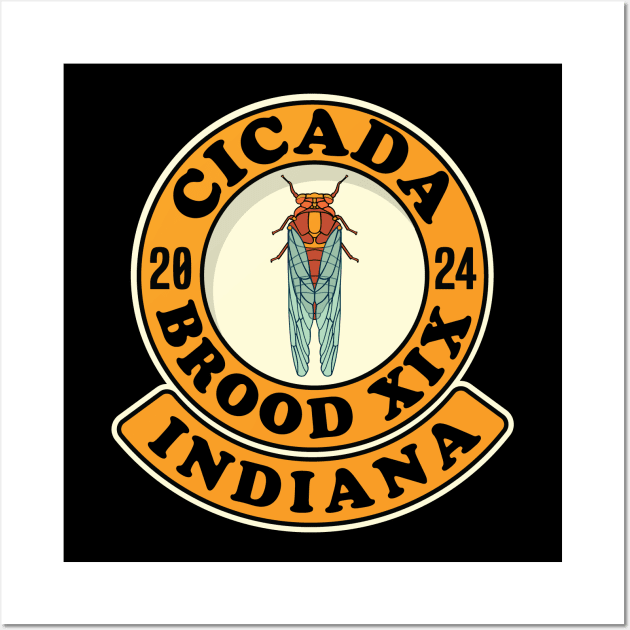 Cicada Brood XIX Indiana Wall Art by Huhnerdieb Apparel